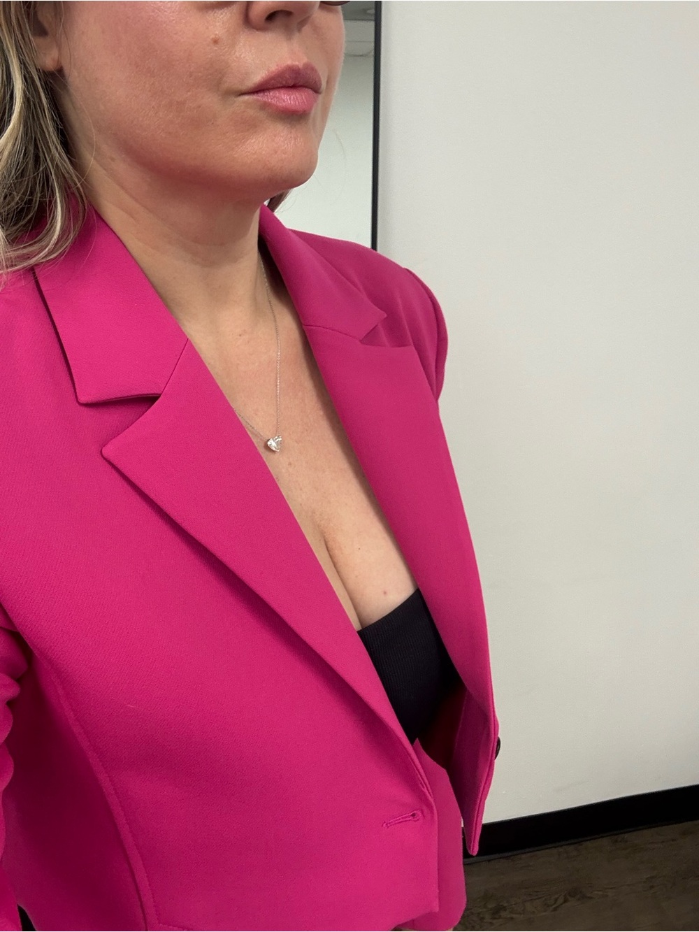 💕Zara Hot Pink Cropped Lined Blazer XL Super Cute & Flattering Like New!💕 - Picture 8 of 9